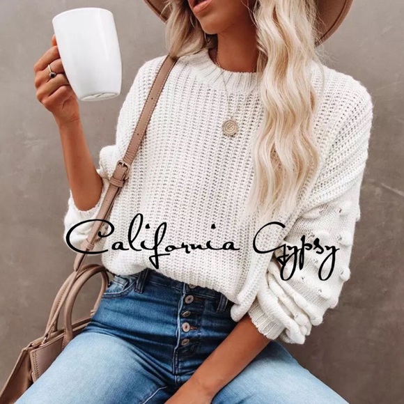 Knit Puff Knot Sweater - Picture 2 of 12